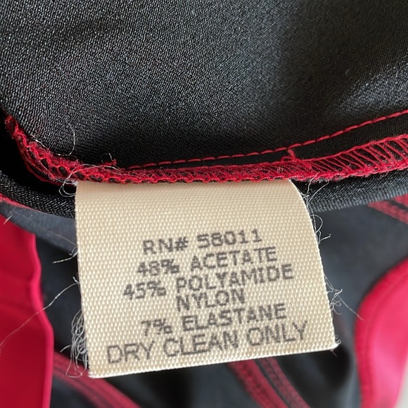 David Meister Red Deep V neckline Sleeveless Sheath Cocktail Dress size 8 - Picture 11 of 12